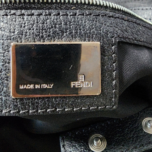 Fendi Nylon & leather black on black shoulder tote. Minor signs of use. - Picture 15 of 16